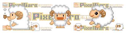 pixel art ヒツジ アイコン サンプル