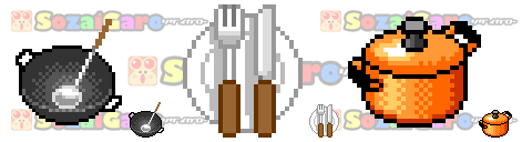 pixel art キッチン アイコン サンプル