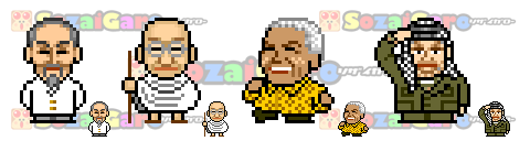 pixel art アジア アフリカ 人物アイコン サンプル